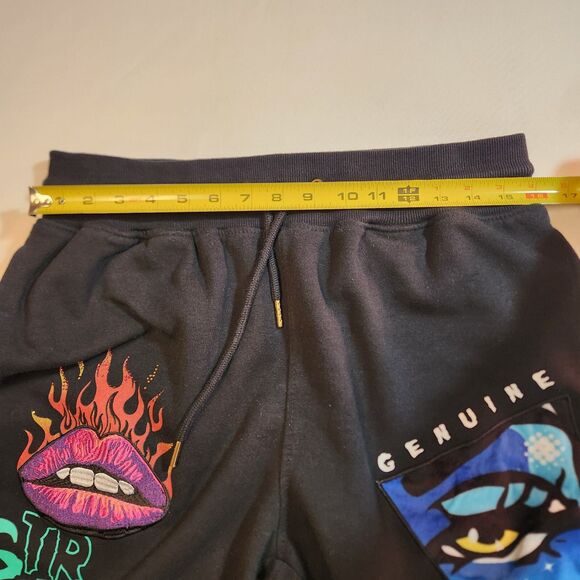 Genuine Authentic Garment Mens Large Black Sweatshirt Pants Set Crewneck Graphic - Picture 11 of 15